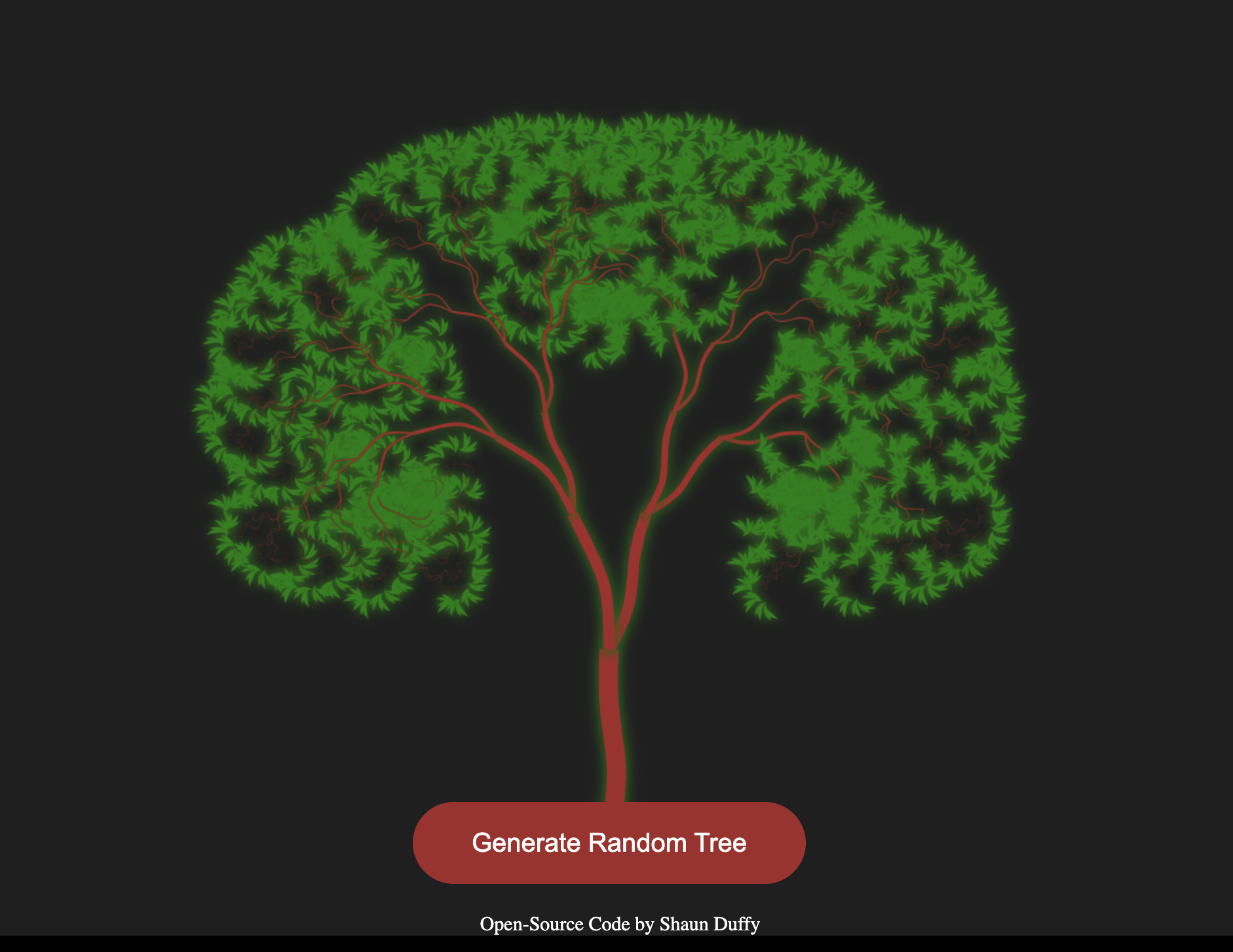 Screencap of Fractal Tree project